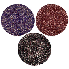 Kuber Industries Door Mat | Round Shape Feather Door Mat | Cotton Reversible Mat | Door Mat for Kitchen | Door Mat for Home | 16 Inch | Small | Pack of 3 | Multi