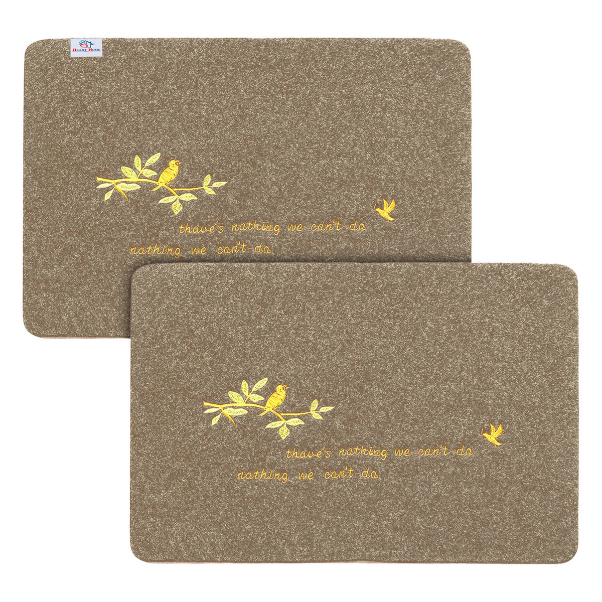 Heart Home Microfiber Door Mat for Porch/Kitchen/Bathroom/Laundry Room,Pack of 2 (Grey) 54HH3989.