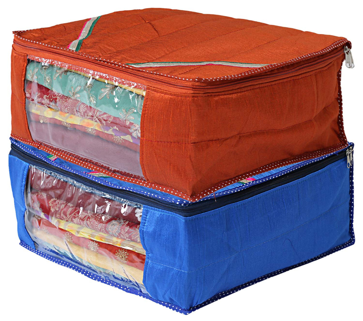 Kuber Industries 2 Piece Raw Silk Saree Cover (CTKTC2853)