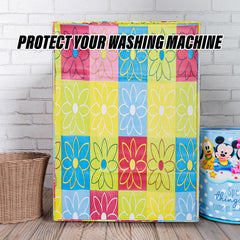 Heart Home Washing Machine Cover | Yellow & Check Print Washing Machine Cover | PVC | Front Load Washing Machine Cover | Multi