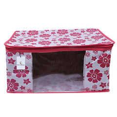 Kuber Industries 3 Piece Non Woven Saree Cover Set, Pink,Large Size -CTKTC6400