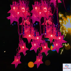 Kuber Industries Diwali Lights | 20 Stars Fairy Lights for Diwali | Christmas | Home Decoration | Indoor & outdoor | Diwali Lights for Decoration | Chota Star | Red
