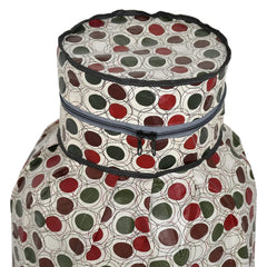 Heart Home PVC Circle Print Waterproof and Dustproof Cylinder Cover for Home & Kitchen (Cream) 52HH3941