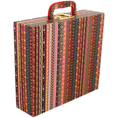 Kuber Industries Tribal seamless Pattern Wooden 4 Rod Bangle Box/Organizer For Bangle, Watches, Bracelets, Jewllery With Mirror & Number Lock System (MultiColour)-47KM0614