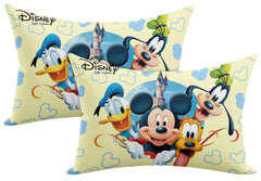 Kuber Industries Disney Printed Comfort Microfiber Filled Pillow for Bed Room, 16"x24" (Cream)-Pack of 2-KUBMART15945