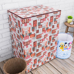Heart Home Washing Machine Cover | Dil Check Print Washing Machine Cover | Soft PVC | Top Load Semi-Automatic Washing Machine Cover | White