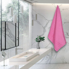 Kuber Industries Cotton Super Absorbent Bath Towel|Anti-Bacterial & Quick Dry Towel for Bath,Beach,Yoga,Fluffy,(Pink,Large)