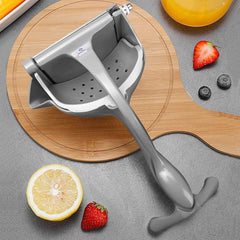 Heart Home Heavy Aluminum Hand Press Fruit Juicer Lemon Squeezer (Grey)
