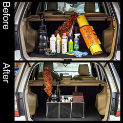 Heart Home Car Trunk Organizer for SUV,Truck, Auto, Minivan, Home, Expandable Large Capacity, Sturdy Cargo Trunk Storage Organizer (Black)