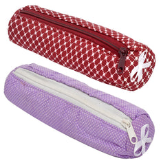 Heart Home Cotton 1 Rod Bangle Organizer for Watches, Bracelets, Bangles, Small Jewllery with Zipper - Pack of 2 (Assorted)-49LUGH410