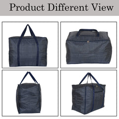 Kuber Industries Travel Duffle Bag For Women Men|Dot Print Large Size Underbed Storage Bag|Polyester Waterproof Wardrobe Organizer|Pack of 2 (Blue)