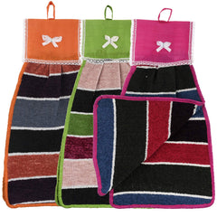 Kuber Industries Hanging Cotton 3 Pieces Cotton Washbasin Napkin/Hand Towel for Kitchen and Bathroom (Multi) - CTKTC45584