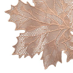 Kuber Industries Leaf Design Waterproof, Heat Resistant, Non-Slip, Easy to Clean Soft Leather Table Runner for Dining Table (Copper)-HS43KUBMART26604, Standard