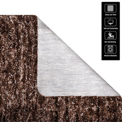 Heart Home Carpet | Shaggy Carpet for Living Room | Fluffy Carpet for Bedroom | Lexus Home Decor Carpet | Floor Carpet Rug | Non-Slip Bedside Rug | 3x5 Feet | Brown