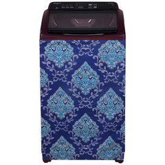 Kuber Industries Floral Design Cotton Top Load Fully Automatic Washing Machine Cover (Sky Blue)-CTKTC14424