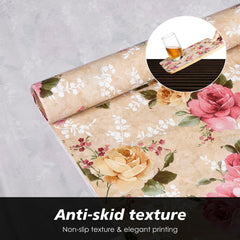 Heart Home Shelf Liner | Kitchen Cabinet Shelf Protector | Kitchen Liners for Cabinets and Drawers | Drawer Liner Mat | Texture Shelf Liner Cabinet Mat | 5 MTR | Pack of 2 | Beige