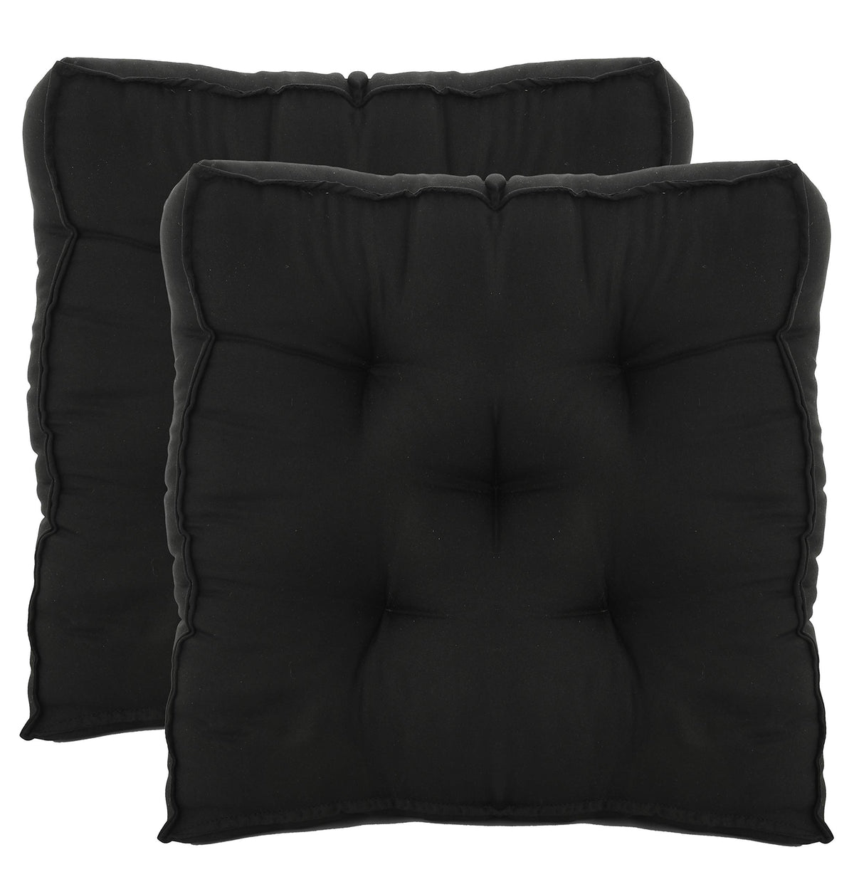 Kuber Industries 2 Pieces Cotton Decorative Fabric Chair pad/Back Support/Seat Cushion and Handmade Quilting,14" x 14" Inch (Brown) - CTKTC46204