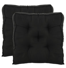 Kuber Industries 2 Pieces Cotton Decorative Fabric Chair pad/Back Support/Seat Cushion and Handmade Quilting,14" x 14" Inch (Brown) - CTKTC46204