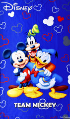 Kuber Industries Disney Team Mickey Print Polyester Special Blackout Long Crush Eyelet Door Curtain 7 Feet (Royal Blue)-KUBMART52