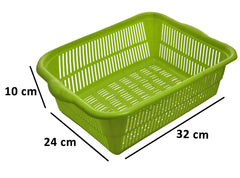 Kuber Industries 4 Pieces Plastic Kitchen Vegetables and Fruits Basket Multipurpose Organizers ,Small Size,Green & Yellow