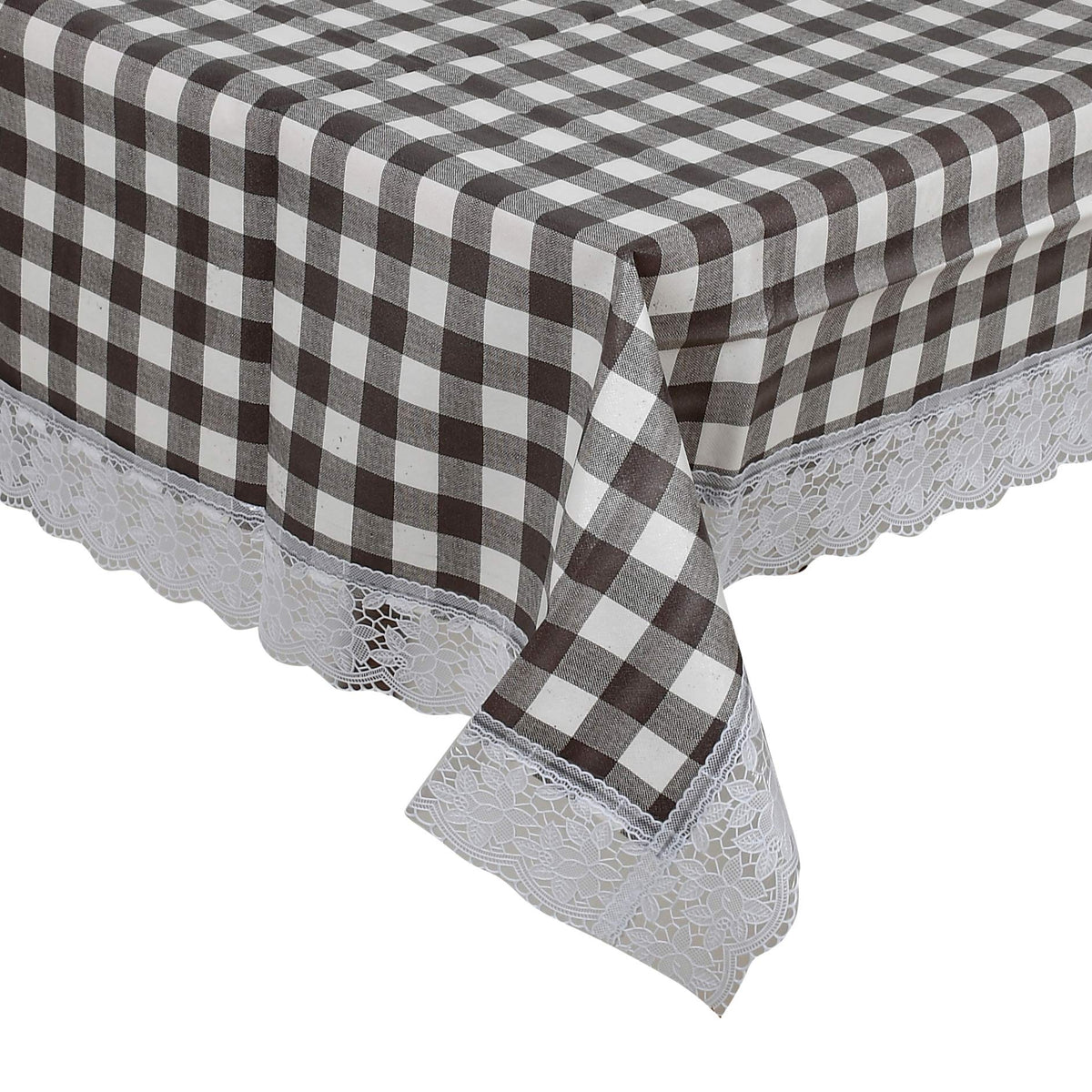 Kuber Industries 40"x60" Checkered Print PVC Table Cover for Center Table and 4 Seater Center Table (Brown) (HS_36_KUBMART018504)