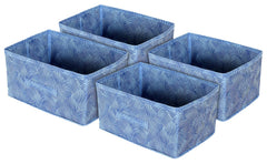 Kuber Industries Storage Box|Toy Box Storage For Kids|Foldable Storage Box|Pack Of 4 (Blue)