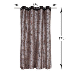 Heart Home Polyester Decorative 7 Feet Door Curtain|Tree Branches Print Blackout Drapes Curatin with 8 Eyelet for Home & Office, Pack of 2 (Coffee)