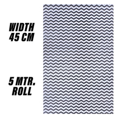 Heart Home Shelf Liner | EVA Kitchen Cabinet Shelf Mat | Anti-Slip Bathroom Mat | Fridge Mat | Table Mat | Zig Zag Design Wardrobe Mat | 5 Meter | Black