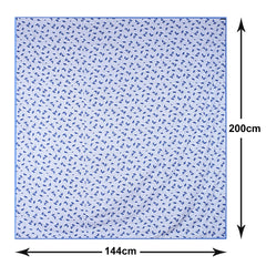 Kuber Industries Cotton Soft Lightweight Leaf Design Reversible Single Bed Dohar | Blanket | AC Quilt for Home & Travel (White)