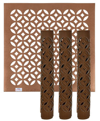 Heart Home Multiuses Arccircle Design PVC Squere Placemat for Kitchen, Dining Table Set of 6 (Copper) 52HH4049