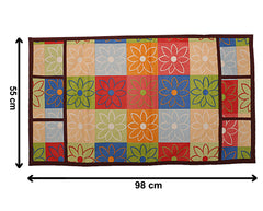 Kuber Industries Flower Design PVC Fridge Top Cover, Protect for Scratches, Waterproof, Wear & Tear and Dust with 6 Utility Side Pockets (Blue)-HS_38_KUBMART21069, Standard