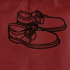 Heart Home 6 Piece Non Woven Travel Shoe Cover, String Bag Organizer, Maroon HEART5247, Standard