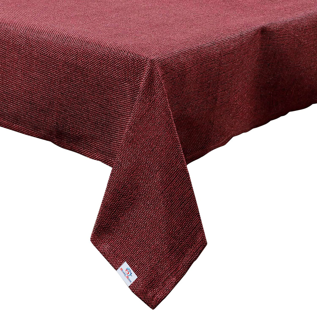 Heart Home Jute Center Table Cover, 40"x60" (Maroon)