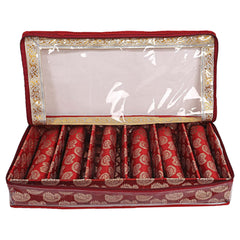 Kuber Industries Multipurpose Teardrop Pattern Laminated 6 Rod Bangle Box/Organizer/Case With Tranasparent Top (Red)-47KM0501