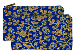 Kuber Industries Embroidery Women Hand Purse Wallet For Party, Wedding, Dating- Pack of 2 (Blue) (HS39KUBMART022034)