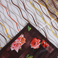 Heart Home Bed Server|PVC Rose Floral & Strips Print Both Sided Food Mat|Waterproof Mattress Protector, 35x35 Inch (Multicolor)