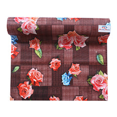 Heart Home Shelf Mat|Waterproof Flower Print PVC Anti-Slip Sheets|Durable Kitchen Cabinet Drawer Shelf Liner,5 Meter,(Maroon)