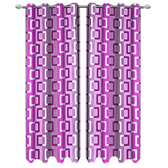 Kuber Industries Shining 2 Pieces Bloom Collection Jacquard Lavish and Modern Rich Geometric Print Eyelet Ring top Door Curtain for Bedroom and Hall - 7 Feet, (Purple) - CTKTC045723