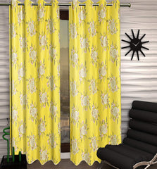 Kuber Industries 1 Piece Polyester 7 Feet Eyelet Door Curtain (Gold) -CTKTC13013
