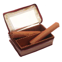 Kuber Industries CTKTC030608 Brocade Hardboard Two Rod Bangle Box (Maroon)