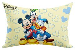 Kuber Industries Disney Printed Comfort Microfiber Filled Pillow for Bed Room, 16"x24" (Cream)-KUBMART15943