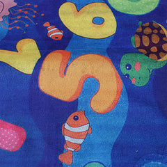 Heart Home Door Mat for Kids Room|Anti Skid Door Mat for Kids Bedroom|Microfiber Number Pattern Door Mat (Navy Blue)