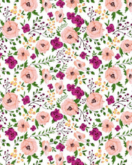 Kuber Industries Double Bedsheet with 2 Pillow Cover|Flower Print & Glace Cotton|Traingle Design Pillow Cover|Size 240 x 225 CM (Blue & Cream)-CTKTC40425