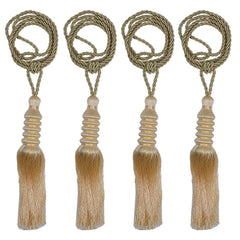 Kuber Industries Polyester 4 Pieces Curtain Tie Back Tassel Set (Gold) -CTKTC29485
