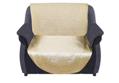 Kuber Industries Cotton Floral Flower Design Shining Cotton 6 Pieces 5 Seater Sofa Cover Set - CTKTC34056 (Gold, Standard)