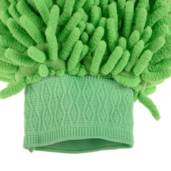 Heart Home Chenille Mitts|Microfiber Cleaning Gloves|Inside Waterproof Cloth Gloves|100 Gram Weighted Hand Duster|Chenille Gloves for Car|Glass|Pack of 2 (Green & Blue)
