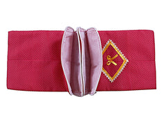 Kuber Industries Cotton Bow Dot Print Waterproof Undergarments Organizer|Toiletry Bag For Travel With Zippered & 2 Main Compartments Pack of 2 (Pink)