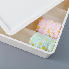 Kuber Industries Cloth Storage Box 10 Compartment with Lid|Wardrobe Organizer For clothes (White)