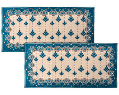 Heart Home Multiuses Floral Print Rectangular Cotton Table Runner for Dining and Center Table, Set of 2 (Green)-50HH01287