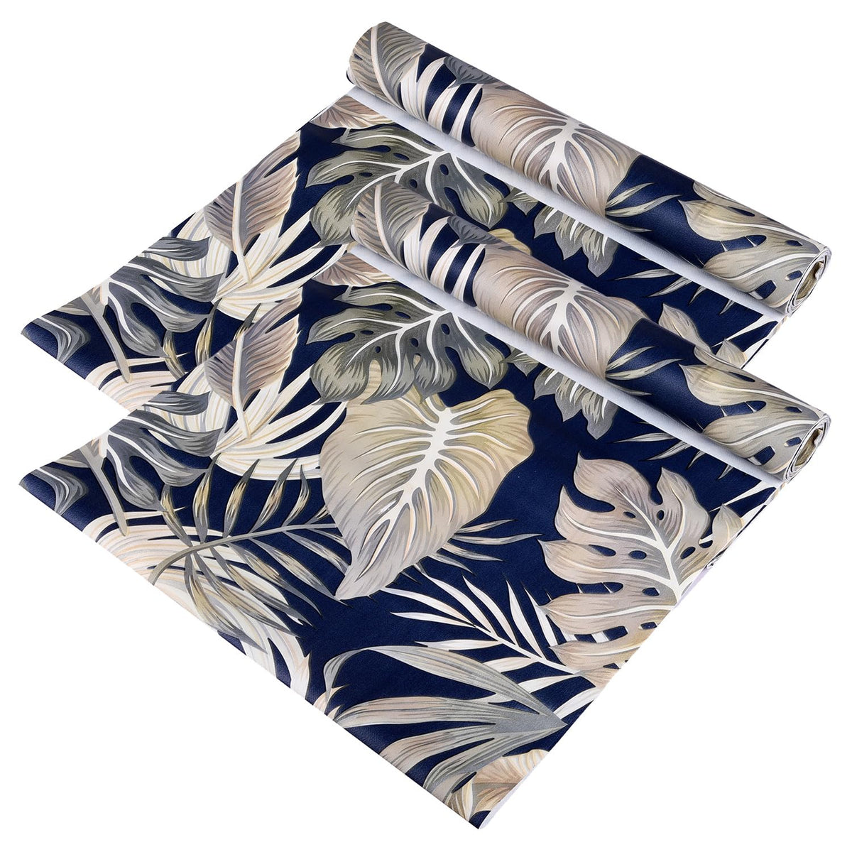 Heart Home Shelf Liner | Kitchen Cabinet Shelf Protector | Kitchen Liners for Cabinets and Drawers | Drawer Liner Mat | Green Leaf Shelf Liner Cabinet Mat | 3 MTR | Pack of 2 | Blue